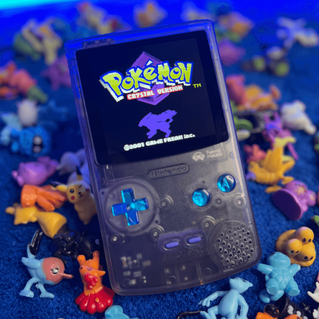 FunnyPlaying Game Boy Color Atomic Purple mit IPS-Bildschirm